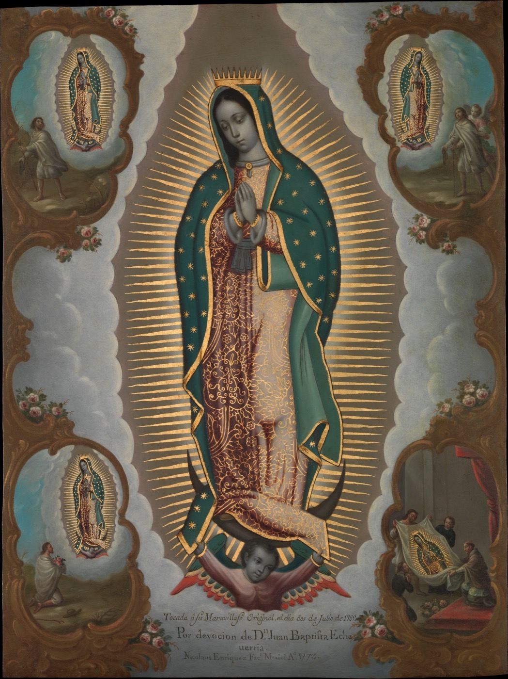 La Virgen de Guadalupe con las Cuatro Apariciones, Nicolás Enríquez, 1773 (The Met)